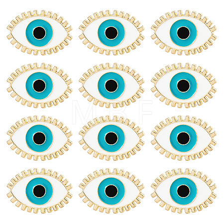 12Pcs Evil Eye Enamel Pin JEWB-FH0002-98-1