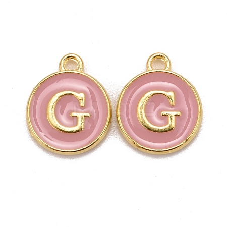 Golden Plated Alloy Enamel Charms X-ENAM-S118-07G-1