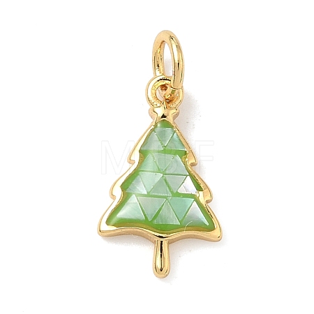 Christmas Brass Enamel Pendants KK-H534-08G-01-1