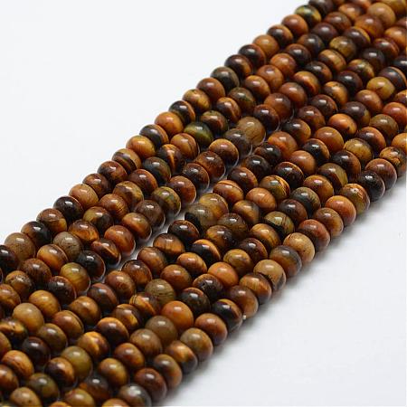 Natural Tiger Eye Beads Strands G-G665-10-6x4mm-1
