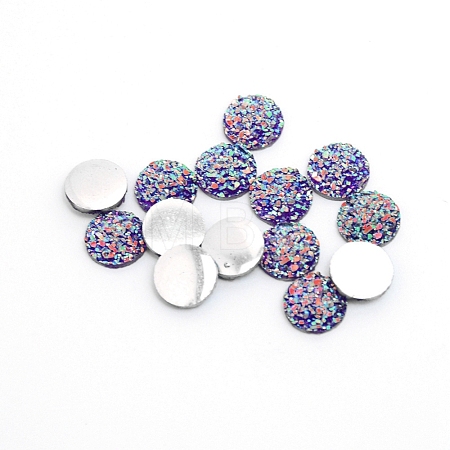 Flat Back Resin Rhinestone Cabochons CRES-WH0002-12A-1