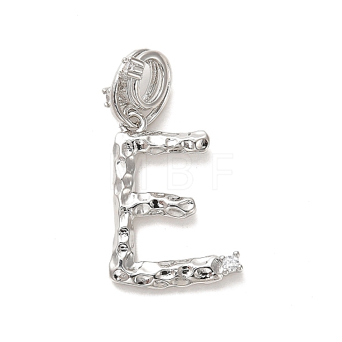 Rack Plating Brass Micro Pave Cubic Zirconia European Dangle Charms KK-L210-015P-E-1