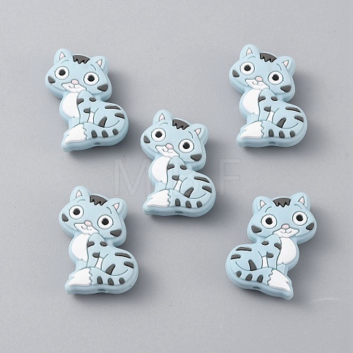 Cat Silicone Beads SIL-WH0002-86C-1
