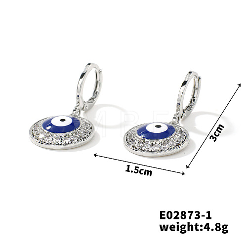 Hip-hop Fashion Copper & Micro Zirconia Hoop Earrings for Women BR3298-2-1