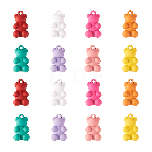 40Pcs 8 Colors Spray Paint Zinc ALloy Pendants PALLOY-CJ0001-163-1