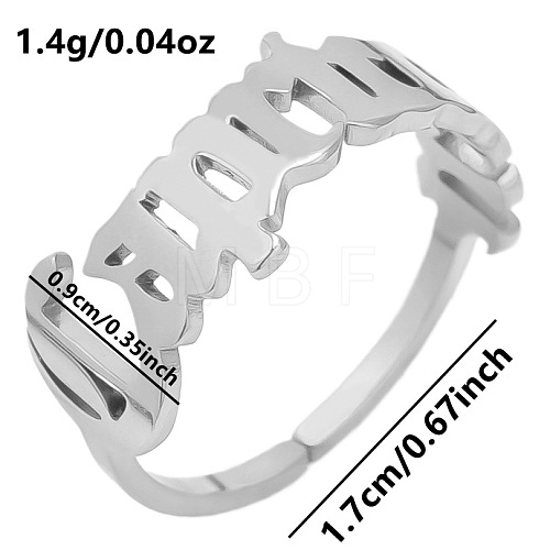 Non-Tarnish Adjustable Stainless Steel Constellations Cuff Ring for Couples TY6304-19-1