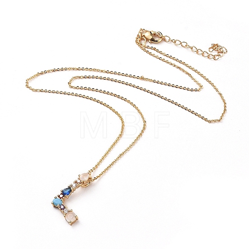 Letter Brass Initial Pendants Necklaces NJEW-JN02584-04-1