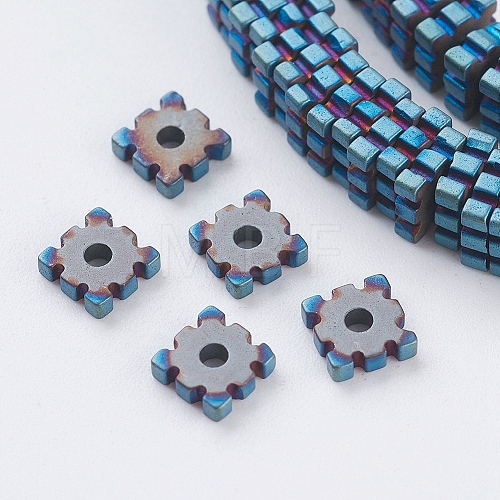 Vacuum Plating Electroplate Non-magnetic Synthetic Hematite Beads Strands G-F534-E06-1