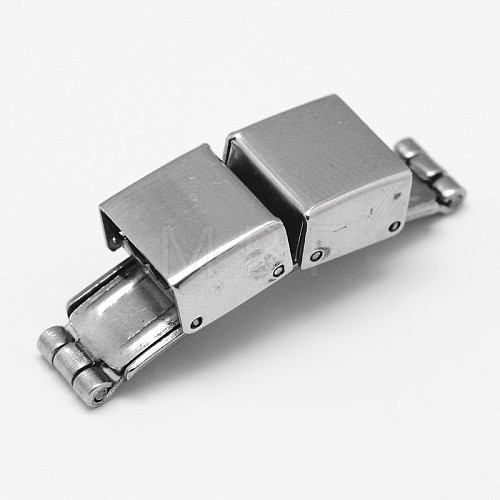 Rectangle 201 Stainless Steel Watch Band Clasps STAS-F067-04-1