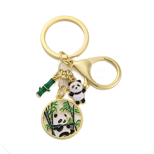 Rack Plating Panda Zinc Alloy Enamel Pendant Keychain KEYC-G064-01E-1