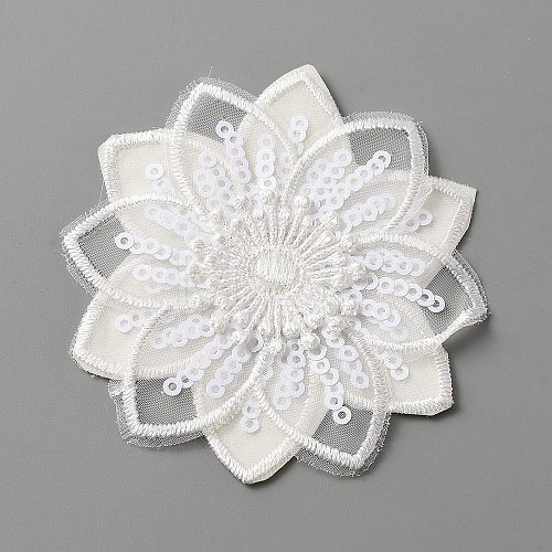 Computerized Embroidery Lace Self Adhesive/Sew on Patches DIY-WH0410-49M-1