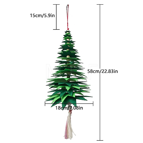 Non-woven Fabrics Christmas Tree Pendant Decorations PW-WGBBAD2-02-1