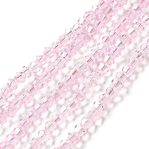 Transparent Electroplate Glass Beads Strands EGLA-S056-4mm-17-1