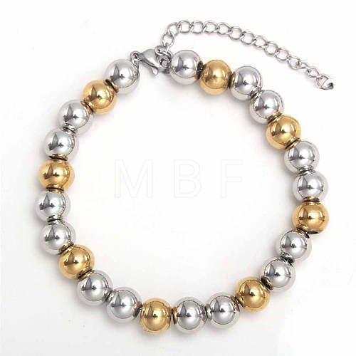 Simple Fashion Round Stainless Steel Beaded Bracelets for Women UG2742-19-1