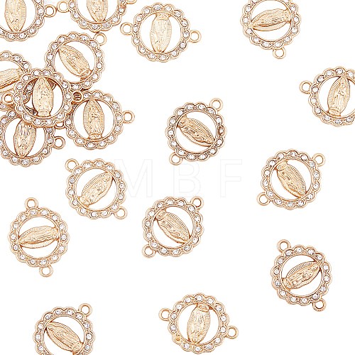 50Pcs Virgin Mary Alloy Crystal Rhinestone Connector Charms FIND-HY0001-88-1