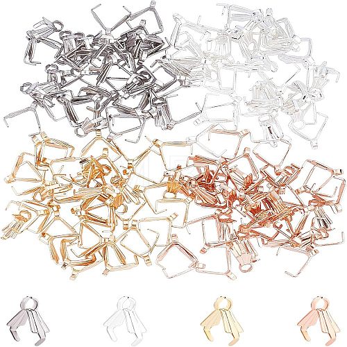 Unicraftale 160Pcs 4 Colors 304 Stainless Steel Ice Pick Pinch Bails STAS-UN0022-71-1