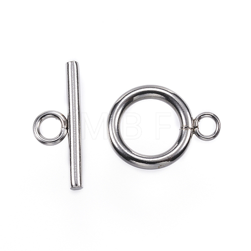 Tarnish Resistant 304 Stainless Steel Toggle Clasps STAS-F040-40B-P-1