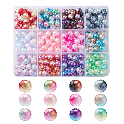 300Pcs 12 Colors ABS Plastic Bead KY-CJ0001-68-1
