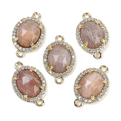 Natural Sunstone Faceted Oval Links G-B126-05G-01-1