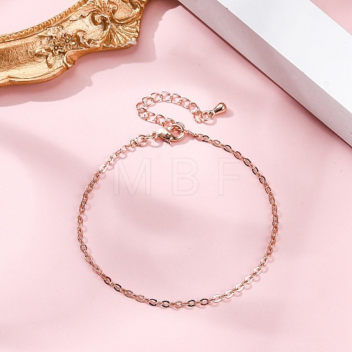 Adjustable Rack Plating Brass Cable Chain Bracelets for Women BJEW-G735-17RG-1