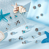  18 Pairs 7 Style Shell & Starfish & Turtle & Helm Zinc Alloy Stud Earrings Sets with Enamel EJEW-PH0001-16-5