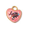 304 Stainless Steel Enamel Pendants STAS-OY014-26G-1