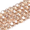 Electroplate Transparent Glass Beads Strands EGLA-Q133-01A-01-1