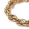 304 Stainless Steel Rope Chain Bracelet for Men Women BJEW-P284-09G-2