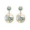 Stainless Steel with Natural Turquoise Earrings for Women GK9952-1-1