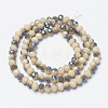 Electroplate Opaque Solid Color Glass Beads Strands EGLA-A034-P4mm-I04-3