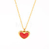 French Romantic Stainless Steel Enamel Heart Pendant Necklaces for Women XY4598-1-2