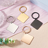 4Pcs 4 Styles Stainless Steel Keychains KEYC-TA0004-81C-4