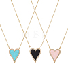 ANATTASOUL 3Pcs 3 Colors Rhinestone Heart Pendant Necklace NJEW-AN0001-69-1