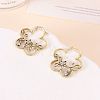 Brass Micro Pave Cubic Zirconia Hoop Earrings WGF2AB4-01-1
