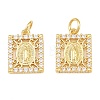 Brass Micro Pave Clear Cubic Zirconia Charms CU-CBAB3AD-03G-02-1