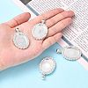 Oval Alloy Rhinestone Pendant Cabochon Settings X-ALRI-T354-01S-4