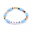 Handmade Polymer Clay Heishi Beads Stretch Bracelets BJEW-JB05159-M-2