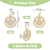 DICOSMETIC 8Pcs Brass Micro Pave Clear Cubic Zirconia Pendants ZIRC-DC0001-30-2