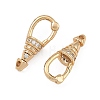 SHEGRACE Brass Micro Pave Clear Cubic Zirconia Spring Gate Clasps XGRQ58768-750G-2