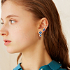 6Pcs 6 Style Flower & Square & Star & Moon Cubic Zirconia Stud Earrings EJEW-AN0003-31-5