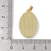 Rack Plating Brass Pave Shell Oval Pendants KK-U032-92G-09-3