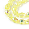 Transparent Electroplate Glass Beads Strands EGLA-N023-6x8mm-A02-3