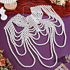 1Pc Imitation Pearl Round Beaded Multi-Layered Shoulder Body Chains for Women AJEW-GA0010-06-4