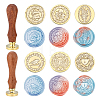 6Pcs 6 Style Wax Seal Brass Stamp Head DIY-SD0001-37-1