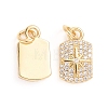 Brass Micro Pave Cubic Zirconia Pendants X-ZIRC-E164-31G-1