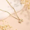 Bowknot Brass Pendant Necklaces for Women WG5C793-03-2