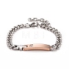 Crystal Rhinestone Rectangle & Cross Link Bracelet STAS-E160-30RGP-01-1