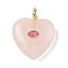 Natural Rose Quartz Pendants G-P585-03G-09-1