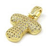 Brass Micro Pave Clear Cubic Zirconia Pendants KK-M279-01G-T-2