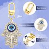 Olycraft 2Pcs Zinc Alloy Rhinestone & Resin Pendants Keychain HJEW-OC0001-12-4